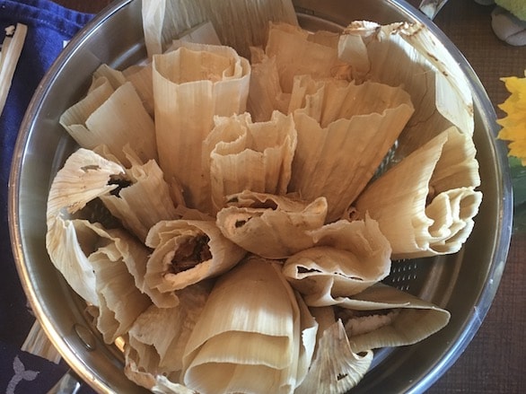 A big pot full of tamales